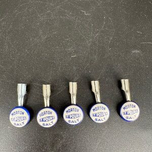 Vintage Morton Salt Advertising Pencil Clip Topper Chicago Lot Of 5